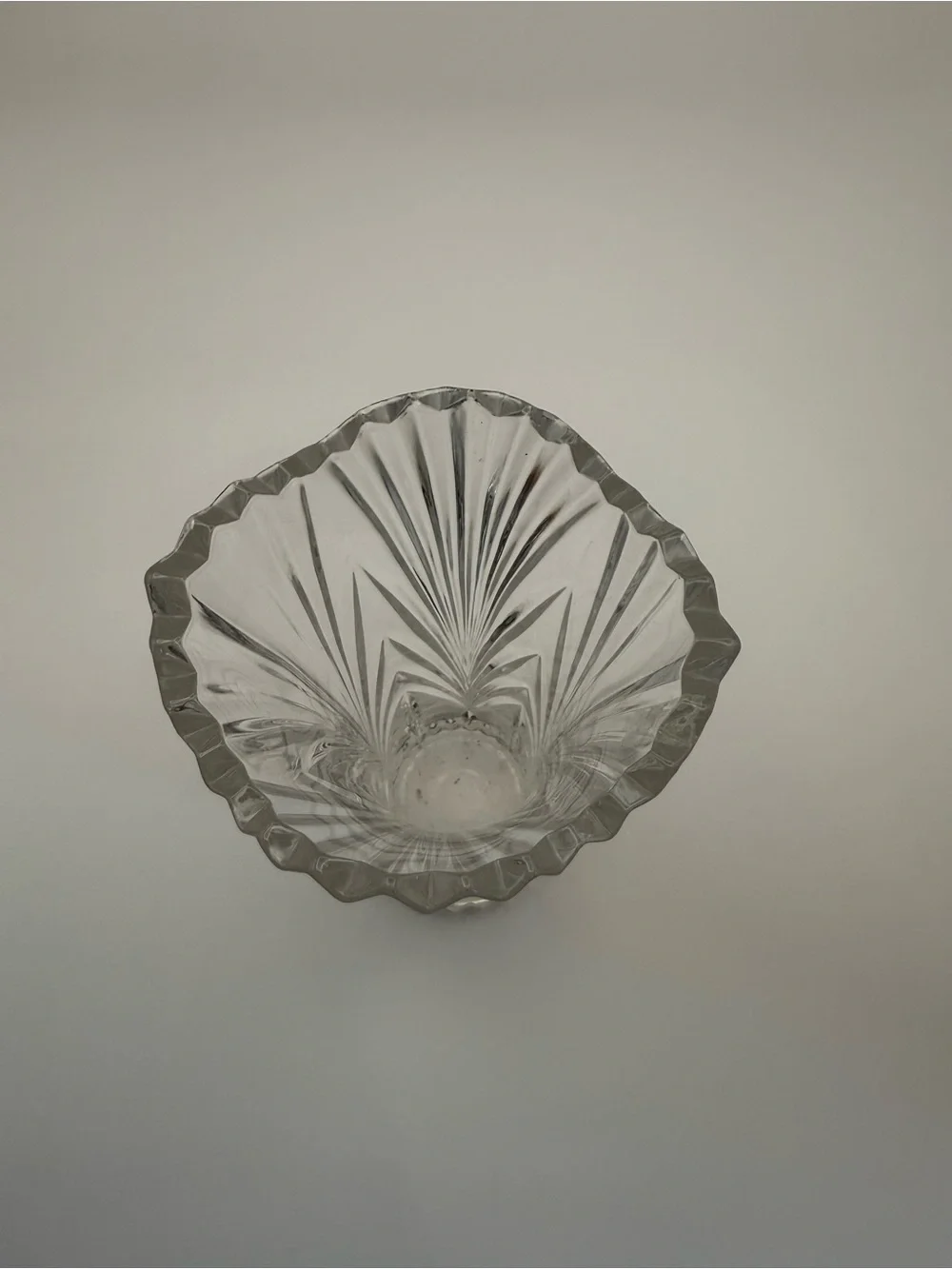 Mikasa Clear Scalloped Rim Fluted Glass Vase